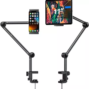 پایه نگهدارنده تبلت OMOTON برای میز، هولدر قابل تنظیم گوشی برای تخت با بازوی فلزی مناسب برای آیپد پرو، ایر/مینی، کیندل و گوشی های 4.7-11 اینچی