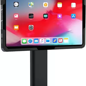 پایه تبلت یونیورسال Mount-It! با قابلیت شیب، پایه کیوسک ضد سرقت آیپد، مناسب برای تبلت های 9.7 تا 13 اینچ، چرخش 90 درجه برای نمایش عمودی و افقی، فولاد بادوام، مشکی