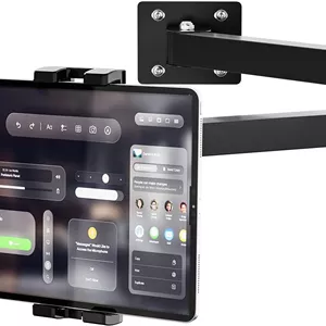 پایه نگهدارنده تبلت دیواری تاشو، پایه نگهدارنده تبلت با قابلیت تنظیم 360 درجه، بازوی آلیاژ آلومینیوم مفصلی دو مرحله ای قابل افزایش، سازگار با آیپد/نکسوس/کتابخوان الکترونیکی/سوییچ/آیفون 4.7 تا 12.9 اینچی