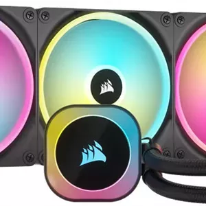خنک کننده مایع پردازنده مرکزی Corsair iCUE LINK H170i RGB AIO، رادیاتور 420 میلی‌متری، 3 عدد فن QX140 RGB، سرعت فن 2000 دور در دقیقه، جریان هوای تا 82.5 CFM، صفحه خنک کننده مسی، رادیاتور آلومینیومی، مشکی | CW-9061004-WW