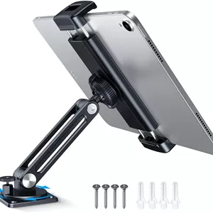 نگهدارنده تبلت سنگین برای کامیون و خودرو، نگهدارنده آلومینیومی آیپد برای داشبورد خودرو با پایه قفل شونده، پایه تبلت جهانی قابل تنظیم 360 درجه برای آیپد پرو/ایر/مینی/گلکسی تب/تلفن های 4.7-12.9 اینچی