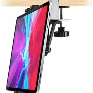 پایه نگهدارنده تبلت کابینت آشپزخانه woleyi، نصب آسان زیر کابینت با گیره قابل تنظیم 360 درجه برای آیپد پرو ایر مینی، گلکسی تب، زد فولد، فایر، سرفیس، سوییچ، آیفون، دستگاه های 4-13 اینچی