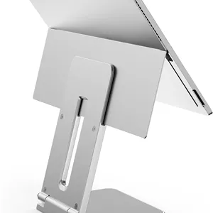 پایه رومیزی قابل تنظیم Kensington Elevated Stand برای سرفیس، نگهدارنده تبلت ضد لغزش طراحی شده برای سرفیس پرو، نقره ای (K58277WW)