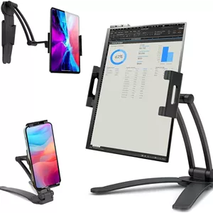 پایه نگهدارنده مانیتور قابل حمل Kado، آلیاژ آلومینیوم، نگهدارنده تبلت و گیره تلفن برای نمایشگر تلفن، پایه دیواری 3M برای مانیتور قابل حمل، نگهدارنده تبلت کابینت آشپزخانه برای آیپد و سرفیس پرو