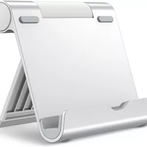 پایه تبلت JETech، نگهدارنده رومیزی قابل تنظیم و قابل حمل، داک تاشو برای آیپد/آیپد پرو/ایر/مینی، گلکسی تب A8/A7 Lite/A7/S8/S7، کیندل، تبلت/تلفن (4-11 اینچ)، نقره ای