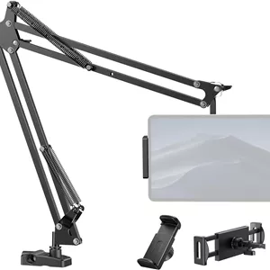 نگهدارنده تبلت InnoGear برای تخت، پایه تبلت بالای سر، نگهدارنده تلفن، پایه تبلت برای میز، 2 گیره با سر توپی گردان برای دستگاه های iPad Kindle Switch Graphics Tablets 4-13 اینچی