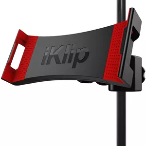 نگهدارنده تبلت IK Multimedia iKlip 3 برای پایه میکروفون، مناسب برای آیپد و تبلت های اندرویدی بین 7 تا 12.9 اینچ با چرخش 360 درجه قابل تنظیم و با روکش نرم