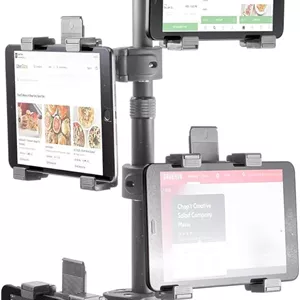 پایه دیواری تبلت iBOLT TabDock Point of Purchase/POS - با 5 نگهدارنده تبلت، ایده آل برای برنامه های تحویل چندگانه (مانند DoorDash، Uber Eats و غیره). مناسب برای تبلت های 7 تا 10 اینچ