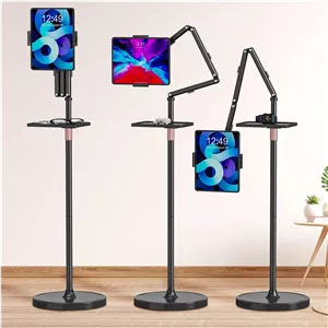 پایه نگهدارنده تبلت Houele با سینی جداشدنی، پایه نگهدارنده تبلت برای تخت، پایه تبلت با قابلیت تنظیم ارتفاع برای تبلت ها، آیپدها و تلفن های 4.7 تا 15.6 اینچی