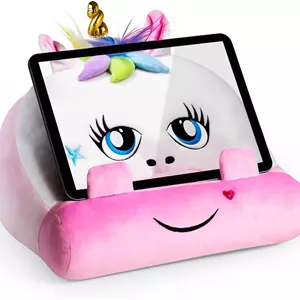 پایه نگهدارنده تبلت و کتاب برای کودکان، بالشتک نرم برای آیپد - پایه کتاب برای مطالعه در تخت، کوسن کتاب نرم با جیب و قابلیت شستشو