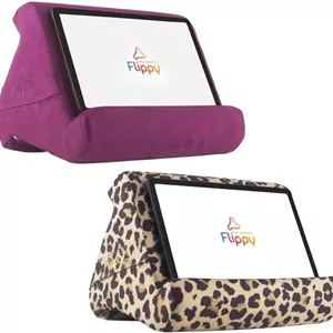 پایه نگهدارنده تبلت Flippy 4.0 برای لپ، میز و تخت - دارای فضای ذخیره سازی مناسب برای وسایل شما - دارای بند حمل - سازگار با آیپد پرو، کیندل، فایر، سامسونگ گلکسی - طرح پلنگی و ارکیده