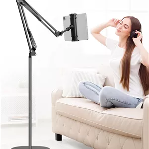 پایه نگهدارنده تبلت، پایه رومیزی تبلت آیپد با پایه ثابت، چرخش 360 درجه، نگهدارنده تبلت قابل تنظیم برای تخت، سازگار با آیپد، کیندل، گلکسی تب، تلفن ها (4.7''-12.9'')