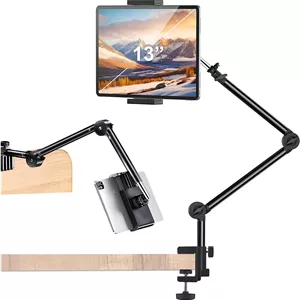 پایه تبلت برای میز و تخت، بازوی تبلت قابل تنظیم انعطاف پذیر 360 درجه، نگهدارنده تلفن و کیندل سازگار با آیپد پرو 13/12.9/11، آیپد 9/10 مینی، سامسونگ گلکسی تب، تلفن، دستگاه های 4.7 تا 13 اینچی