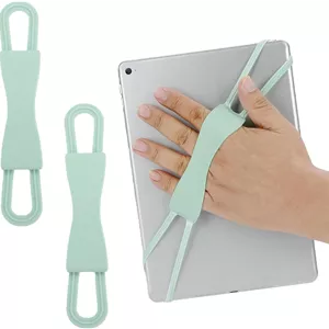 بند دستی تبلت و کتابخوان، بسته 2 عددی لوازم جانبی کتابخوان برای مطالعه در تخت - نگهدارنده سیلیکونی سبک و ایمن برای تبلت/پیپروایت/کوبو/اواسیس/کتاب الکترونیکی/گوشی 4.7-8 اینچی، ماچا