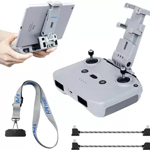 نگهدارنده تبلت بدون نیاز به جداسازی برای DJI Flip/Neo/Mini 4K/2 SE/Air 3/Mini 5/4/3 Pro، نگهدارنده تاشو آیپد 7-12 اینچی به همراه بند گردن و 2 کابل، مناسب برای لوازم جانبی DJI RC-N1/RC-N2/RC-N3