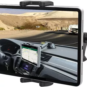 پایه تبلت داشبورد خودرو برای آیپد و تلفن های 4 تا 13 اینچی، نگهدارنده تلسکوپی تبلت داشبورد و شیشه جلو Cuxwill با مکنده قوی برای آیپد پرو 12.9 10.5 9.7، آیپد ایر مینی، سامسونگ تب، کیندل فایر HD، آیفون