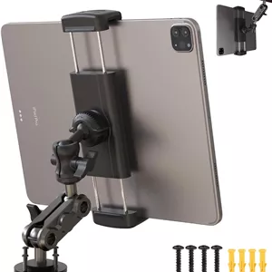 پایه تبلت برای داشبورد خودرو، پایه آلومینیومی سنگین با قابلیت چرخش 360 درجه برای کامیون، خودرو و وسایل نقلیه تجاری، قایق، دیوار، سازگار با تبلت/تلفن های 4.7 تا 12.9 اینچی