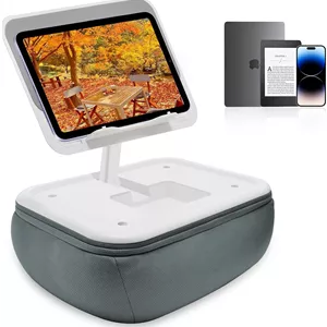 پایه نگهدارنده تبلت و کتاب CGBE برای تخت و مبل: بالش مطالعه قابل تنظیم با پایه ضد لغزش، سازگار با تبلت، مک بوک، آیپد پرو/ایر/مینی، دستگاه های 4-15.6 اینچی (خاکستری)