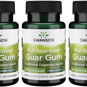 صمغ گوار طیف کامل Swanson 400 میلی گرم 60 کپسول (بسته 3 عددی)