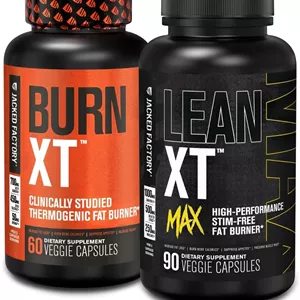 مکمل چربی سوز و کاهش وزن جکد فکتوری Burn-XT (60 کپسول) و چربی سوز بدون محرک با عملکرد بالا Lean-XT Max (90 کپسول)