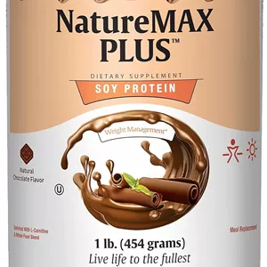 نوشیدنی مکمل انرژی مکس هلث NatureMAX Plus پودر پروتئین سویا - مکمل رژیمی بدون شکر - 20 گرم پروتئین در هر وعده - طعم شکلات طبیعی - ویتامین کوشر - 1 پوند