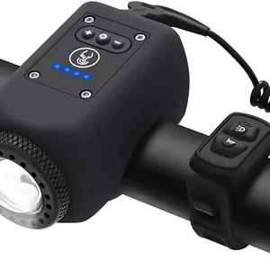بوق الکتریکی دوچرخه با چراغ دوچرخه، بوق دوچرخه 110dB با 5 حالت صدا، چراغ دوچرخه ضد آب قابل شارژ با بوق برای کودکان و بزرگسالان، لوازم جانبی دوچرخه های جاده ای MTB