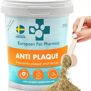 داروی ضد جرم دندان سگ و گربه European Pet Pharmacy، ۳۳۵ گرم - از بین برنده جرم دندان سگ، تمیز کننده دندان سگ، از بین برنده بوی بد دهان سگ و گربه، کاملا طبیعی 