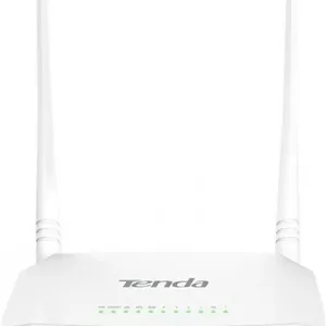 مودم روتر بی‌سیم تندا مدل D301 V2، سرعت 300 مگابیت بر ثانیه، 2.4 گیگاهرتز، رابط‌های LAN/WAN/DSL، ولتاژ 100-240 ولت، آنتن 5dBi، سفید | D301 V2