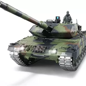 تانک کنترلی بزرگ ZAIED مدل Leopard 2A6 آلمانی، مقیاس 1/16، طول 67 سانتی متر، با قابلیت کنترل از راه دور 2.4G، دارای شاسی فلزی ارتقا یافته، مناسب برای پسران، دختران و کلکسیونرها