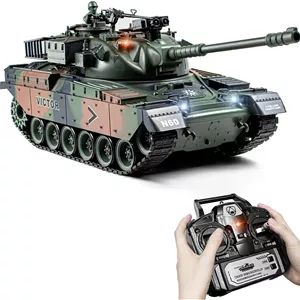 تانک کنترلی 1:18، مدل تانک کنترل از راه دور M60 ایالات متحده 2.4 گیگاهرتز، اسباب بازی مدل تانک جنگی 15 کاناله با قابلیت پرتاب تیر و بمب آبی مناسب بزرگسالان و کودکان