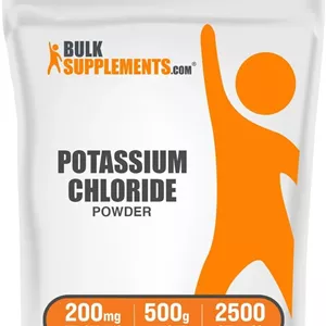 پودر پتاسیم کلرید BulkSupplements.com - مکمل پتاسیم - پتاسیم خالص - پتاسیم برای بانوان - نمک پتاسیم - مکمل پتاسیم کلرید (500 گرم - 1.1 پوند)