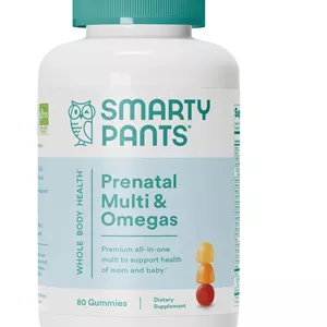 پاستیل های جویدنی مولتی ویتامین روزانه دوران بارداری SmartyPants: بدون گلوتن، مولتی ویتامین، فولات (متیل فولات)، امگا 3 (DHA/EPA)، روغن ماهی، متیل B12، ویتامین D3، 80 عدد (20 روز)