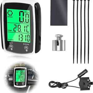 کامپیوتر دوچرخه، سرعت سنج جهانی GPS با 19 عملکرد با صفحه نمایش LCD با نور پس زمینه، صفحه لمسی شروع/توقف خودکار، سرعت سنج چند منظوره ضد آب دوچرخه برای کودکان و بزرگسالان، مناسب برای همه دوچرخه ها