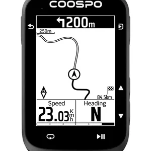 کامپیوتر دوچرخه سواری بی سیم COOSPO CS500، صفحه نمایش 2.6 اینچی LCD GPS با مسیریابی، بلوتوث 5.0 ANT  GPS سرعت سنج دوچرخه با نور پس زمینه خودکار، پشتیبانی از رادار دوچرخه و عمر باتری 45 ساعته