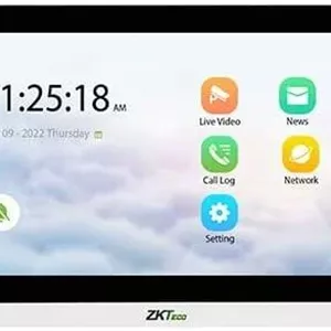 مانیتور داخلی هوشمند ZKTeco VT07-B01 با صفحه لمسی 7 اینچی LCD، پورت RJ45 و پشتیبانی از کارت حافظه میکرو TF تا 128 گیگابایت