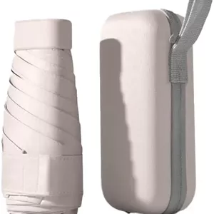 چتر مسافرتی کوچک، چتر کوچک برای کیف با محفظه برای آفتاب و باران، چتر آفتابی با محافظت در برابر اشعه ماوراء بنفش، چتر سبک و جمع و جور برای زنان، مردان و کودکان با باز شدن دستی