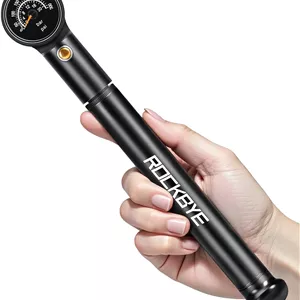 تلمبه مینی دوچرخه Onvian با درجه، تلمبه دوچرخه 300 PSI برای والف پرستا و شرادر، تلمبه شوک دوچرخه قابل حمل برای دوشاخ جلو و سیستم تعلیق عقب - تلمبه دستی با دکمه تخلیه هوا و پمپاژ دو طرفه