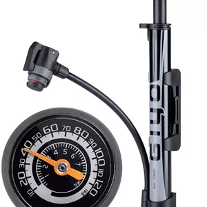 تلمبه مینی دوچرخه MAKINGTEC با درجه فشار، تلمبه باد قابل حمل دوچرخه 120 PSI، مناسب برای والف های پرستا، شرادر و دانلوپ، به همراه براکت نصب (مشکی خاکستری)