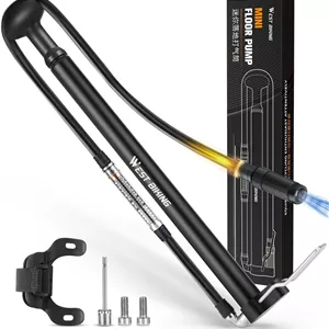 تلمبه مینی دوچرخه، تلمبه قابل حمل دوچرخه آلیاژ آلومینیوم 160PSI مناسب برای والف های پرستا و شرادر، تلمبه سبک وزن باد دوچرخه برای دوچرخه های جاده، کوهستان و توپ