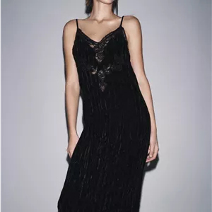 پیراهن میدی زنانه ZW COLLECTION از جنس مخمل