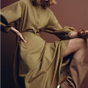 پیراهن میدی زنانه ZW COLLECTION کمربند دار