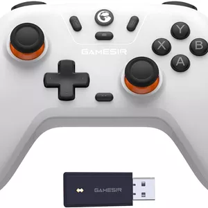 دسته بازی بی سیم GameSir Nova Lite 2.4 T4NL، گیم پد بلوتوثی با تریگر اثر هال، توربو، لرزش، قابل شارژ برای PC، آیفون، اندروید، سوییچ و استیم دک، سفید | T4NL