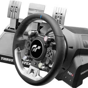 فرمان مسابقه Thrustmaster T-GT II به همراه مجموعه 3 پدال، بازخورد نیروی بلادرنگ، موتور 40 واتی بدون جاروبک، سیستم دو تسمه، فناوری مغناطیسی، برای PS5/PS4/PC | TM-WHL-TGT-2