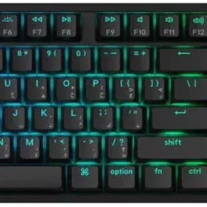 کیبورد بی‌سیم Keychron K10 HE، طرح‌بندی انگلیسی-عربی، سوییچ مغناطیسی دو ریلی Gateron Nebula، N-Key Rollover (NKRO)، اتصال سیمی 2.4 گیگاهرتز/بلوتوث/Type-C، استاندارد، 4000mAh، مشکی | K10H-J1-AR