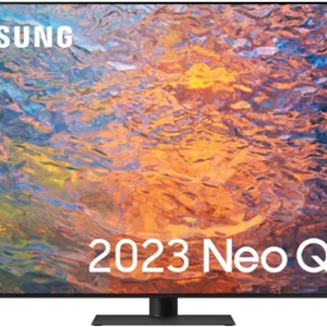 تلویزیون هوشمند 75 اینچی سامسونگ QN95C 4K Neo QLED HDR (مدل 2023) - تلویزیون هوشمند پرچمدار Neo QLED 4K با نرخ نوسازی 144 هرتز برای بازی، طراحی Infinity One، وب کم Slim Fit، حجم رنگ 100% و ضد انعکاس (بازسازی شده)