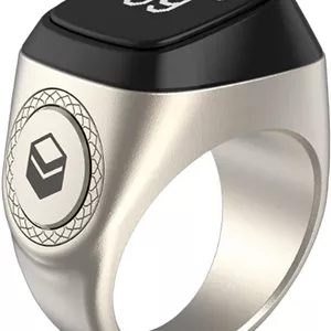 حلقه ذکر هوشمند مدل Ring سایز 22 میلی‌متر نقره‌ای