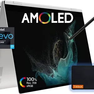 لپ تاپ لمسی 2 در 1 سامسونگ Galaxy Book2 Pro 360 با صفحه نمایش 15.6 اینچی AMOLED - پردازنده نسل دوازدهم Intel Evo Core i7 1260P با قلم S و پد ماوس - نقره ای (16 گیگابایت رم، 1 ترابایت PCIe SSD) (بازسازی شده)