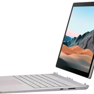 لپ تاپ Surface Book 3 (بازسازی شده) پردازنده i7 نسل 10 رم 32 گیگابایت حافظه 1 ترابایت SSD گرافیک 4 گیگابایت GTX 1650 MAX Q صفحه لمسی 13.5 اینچی کیبورد جداشدنی ویندوز 11 نقره ای