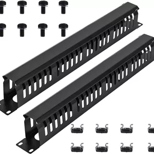 مدیریت کابل رک سرور مدل 1U 19 Inch رنگ مشکی