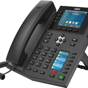 تلفن ویپ پیشرفته Fanvil X5U، دارای صفحه نمایش رنگی 3.5 اینچی، صفحه نمایش رنگی جانبی 2.4 اینچی برای کلیدهای DSS. 16 خط SIP، اترنت گیگابیتی دو پورت، آداپتور برق شامل نمی شود